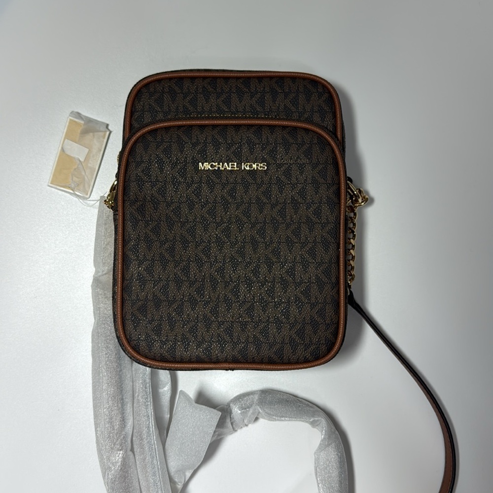 Michael Kors Signature Brown Crossbody Bag -Brand New